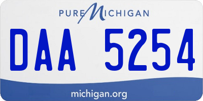MI license plate DAA5254
