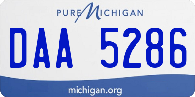 MI license plate DAA5286