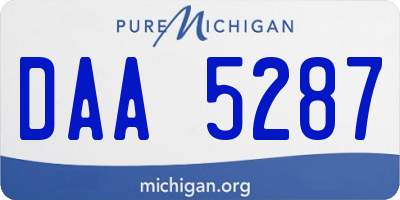 MI license plate DAA5287