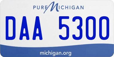 MI license plate DAA5300