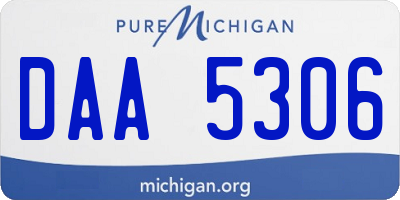 MI license plate DAA5306