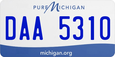 MI license plate DAA5310