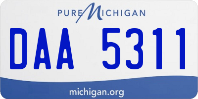 MI license plate DAA5311