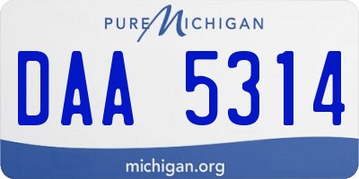 MI license plate DAA5314