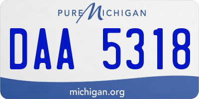 MI license plate DAA5318