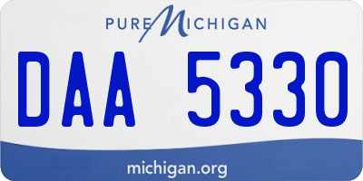 MI license plate DAA5330