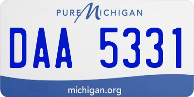 MI license plate DAA5331