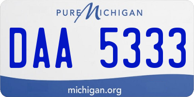 MI license plate DAA5333