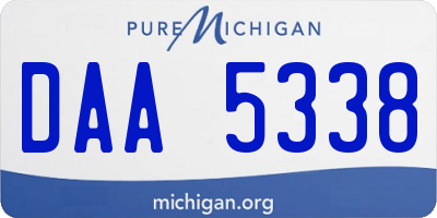 MI license plate DAA5338