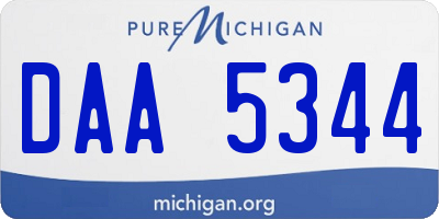 MI license plate DAA5344