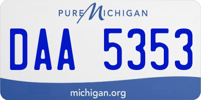 MI license plate DAA5353