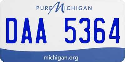 MI license plate DAA5364