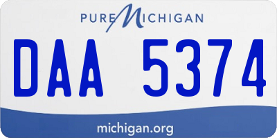 MI license plate DAA5374