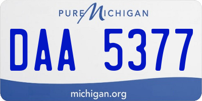 MI license plate DAA5377