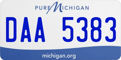 MI license plate DAA5383