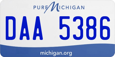 MI license plate DAA5386