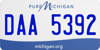 MI license plate DAA5392