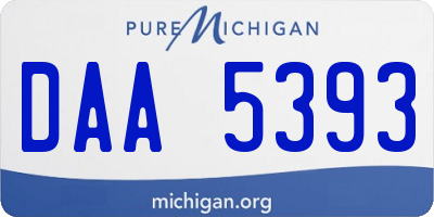 MI license plate DAA5393