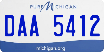 MI license plate DAA5412