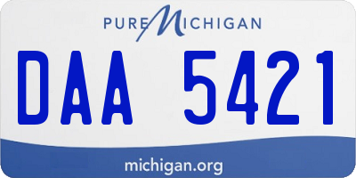 MI license plate DAA5421