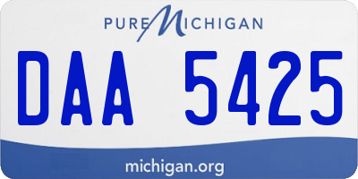 MI license plate DAA5425