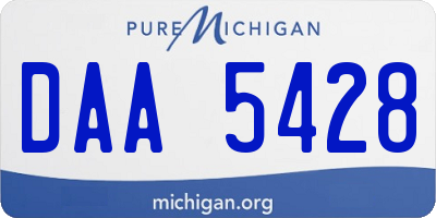 MI license plate DAA5428