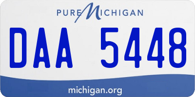 MI license plate DAA5448