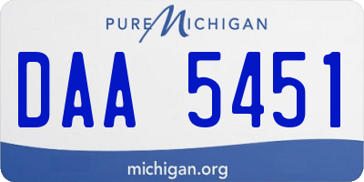 MI license plate DAA5451