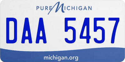 MI license plate DAA5457