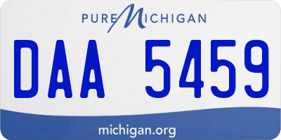 MI license plate DAA5459
