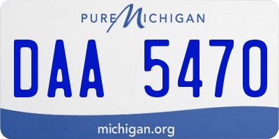 MI license plate DAA5470