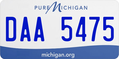 MI license plate DAA5475