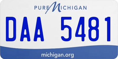 MI license plate DAA5481
