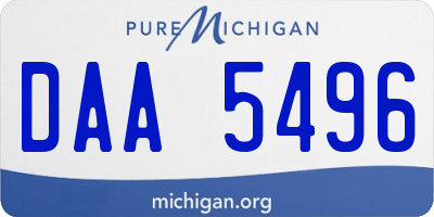 MI license plate DAA5496