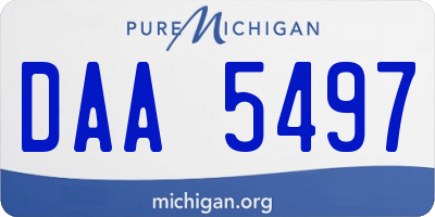 MI license plate DAA5497