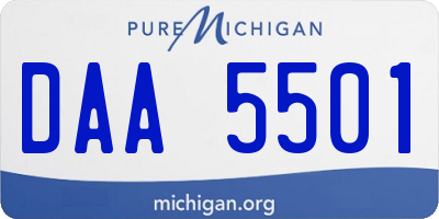 MI license plate DAA5501