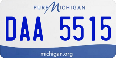 MI license plate DAA5515