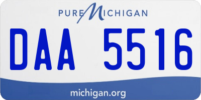 MI license plate DAA5516
