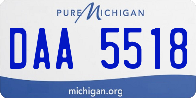 MI license plate DAA5518