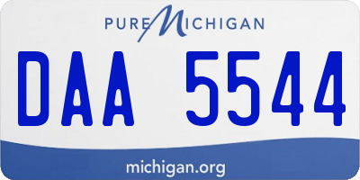 MI license plate DAA5544