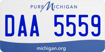 MI license plate DAA5559