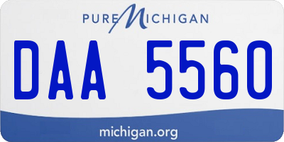 MI license plate DAA5560