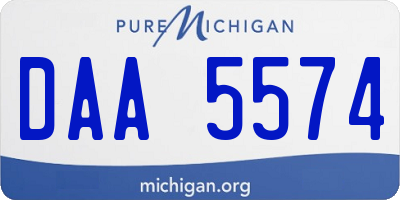 MI license plate DAA5574