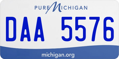 MI license plate DAA5576