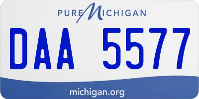 MI license plate DAA5577