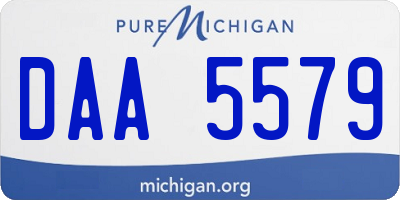 MI license plate DAA5579