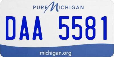 MI license plate DAA5581