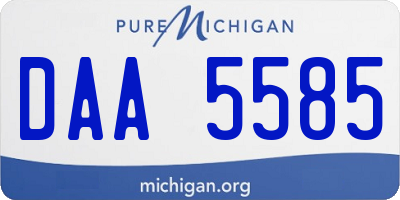MI license plate DAA5585