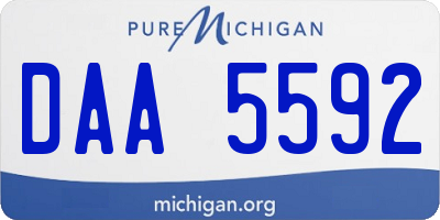 MI license plate DAA5592