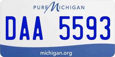 MI license plate DAA5593